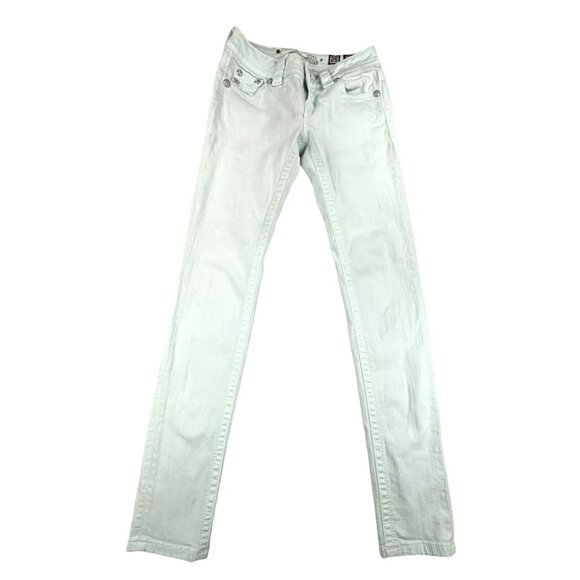 Miss Me Signature Skinny Jeans Size 25 Blue Glass - Picture 2 of 10